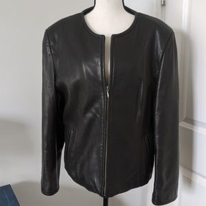 Black Leather Zip Jacket